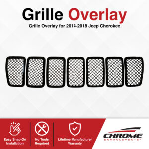 Jeep Cherokee Chrome Delete Grille Overlay