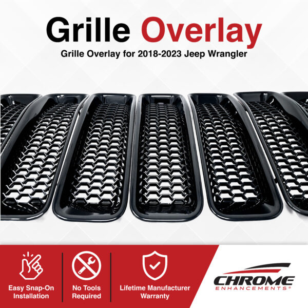 Jeep Wrangler Chrome Delete Grille Overlay
