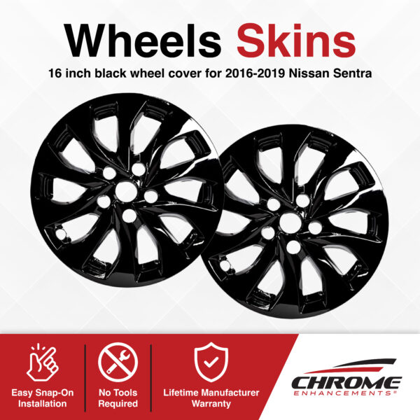 Nissan Sentra Chrome Delete Wheel Skins